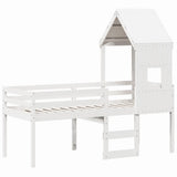 High Sleeper Bed without Mattress White 80x200 cm Solid Wood Pine 3282011