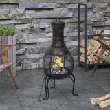 Garden Stove with Poker 39x39x90 cm Steel 363342