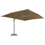 Cantilever Garden Parasol with Aluminium Pole 400x300 cm Taupe 44639