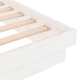 Bed Frame without Mattress White Solid Wood Single 819938
