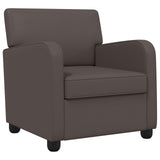 Armchair Shiny Brown Faux Leather 42043436