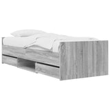 Bed Frame with Storage Grey Sonoma 80 x 200 cm Engineered Wood 3429513