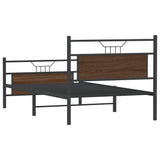 Bed Frame without Mattress Brown Oak 100x200 cm Engineered Wood 4106854