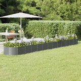 Garden Raised Bed Galvanised Steel 512x80x36 cm Grey 318939