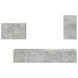 TV Wall Cabinet Set 4 pcs Concrete Grey Engineered Wood 3408937