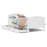 Bed Frame without Mattress White 90x200 cm Solid Wood Pine 3301807