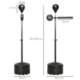 Adjustable Speed Bag, Boxing Bag, with Stand, Reflex Bar, Punching Pad, Black T3398P376819