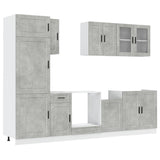 8 Piece Kitchen Cabinet Set Kalmar Concrete Grey Engineered Wood 3314815