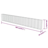Gabion Wall with Covers Galvanised Steel 900x50x150 cm 143589