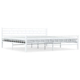285301 Bed Frame White Metal 200x200 cm