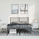 Metal Bed Frame without Mattress with Footboard Black 193x203cm 374461