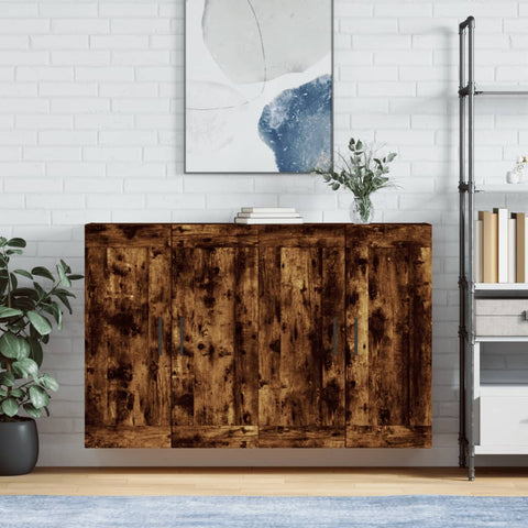 Wall Mounted Cabinets 2 pcs Smoked Oak Engineered Wood 3198046