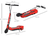 Folding Electric Kids Scooter Ride on Age 7-14, Red/Black T3398P347577