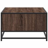 ZNTS Coffee Table Brown Oak 100x57x35 cm Engineered Wood and Metal 848763