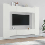 8 Piece TV Cabinet Set White Engineered Wood 3114230
