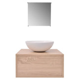 Four Piece Bathroom Furniture Set with Basin with Tap Beige 273686