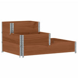 3-Tier Raised Bed Brown 120x80 cm Solid Wood Pine 4010316