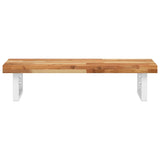 Basin Shelf Wall Mounted Steel and Solid Wood Acacia 3302744