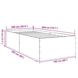 Bed Frame without Mattress Concrete Grey 100x200 cm 3280961