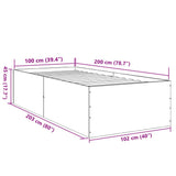 Bed Frame without Mattress Smoked Oak 100x200 cm 3280962