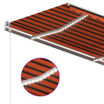 ZNTS Manual Retractable Awning with LED 450x350 cm Orange and Brown 3069005