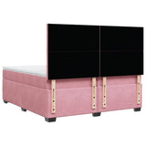 Box Spring Bed with Mattress Pink 200x200 cm Velvet 3291007