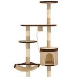Cat Tree with Sisal Scratching Posts Wall Mounted 194 cm 170589