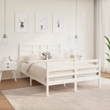 Bed Frame without Mattress White Solid Wood 140x190 cm 3105841