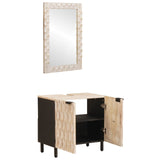Bathroom Sets with Storage White Wash Finish Solid Mango Wood 3310030