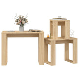 ZNTS Nesting Tables 3 pcs Sonoma Oak Engineered Wood 808606