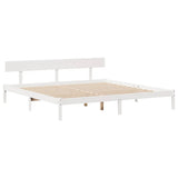 Bed Frame without Mattress White 180x200 cm Super King Solid Wood Pine 3305807