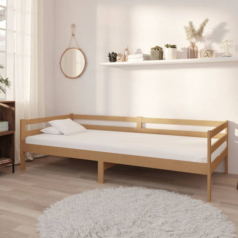 ZNTS Day Bed without Mattress Honey Brown Solid Wood Pine 90x200cm 806933