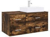 Bathroom Furniture Set 2 pcs Smoked Oak Engineered Wood 3403972