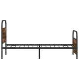 Bed Frame Without Mattress 107x203 cm Smoked Oak Engineered Wood 4100223