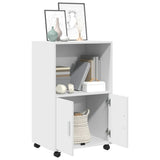 Rolling Cabinet White 55x40x91 cm Engineered Wood 853182