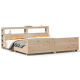 Bed Frame without Mattress 200x200 cm Solid Wood Pine 3306447