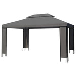 ZNTS Gazebo with LED String Lights Anthracite 3x4 m 3070300