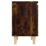 Bed Cabinets with Solid Wood Legs 2 pcs Smoked Oak 40x30x50 cm 813111