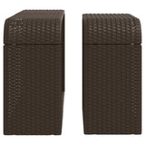 Storage Shelves 2 pcs Brown Poly Rattan 366213