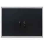 Wall Mounted Tool Cabinet Industrial Style Metal Grey and Black 145365