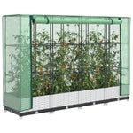 ZNTS Raised Bed with Greenhouse Cover Rattan Look 160x40x123 cm 4015840