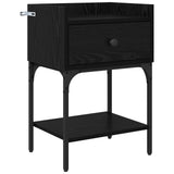 Bedside Table 2 pcs Black Oak 40 x 29 x 60 cm Engineered Wood 881831