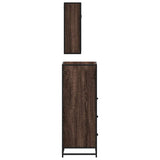 3 Piece Bathroom Furniture Set Brown Oak Engineered Wood 3301034