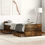 Bed Frame without Mattress Smoked Oak 100x200 cm 3203800