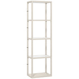 LED Floor Lamp with Glass Shelves, 4 Layers Dimmable Tall Standing Lamp, Modern Column Shelf Floor T3398P376732
