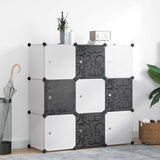 Storage Cube Organiser with 9 Compartments Black and White 244924