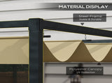 3 x 2m Retractable Pergola, Metal Pergola with Retractable Roof, Gazebo Canopy Shelter for Outdoor T3398P314130