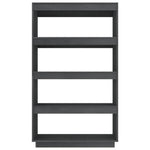 Book Cabinet/Room Divider Grey 80x35x135 cm Solid Pinewood 810891