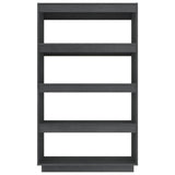 Book Cabinet/Room Divider Grey 80x35x135 cm Solid Pinewood 810891