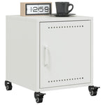 ZNTS Bedside Cabinet White 36x39x43.5 cm Steel 846624